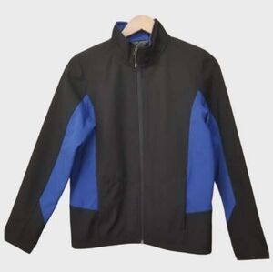 COAL HARBOUR Repellent Royal Blue Black Block Colored Youth Zip Up Large Jacket